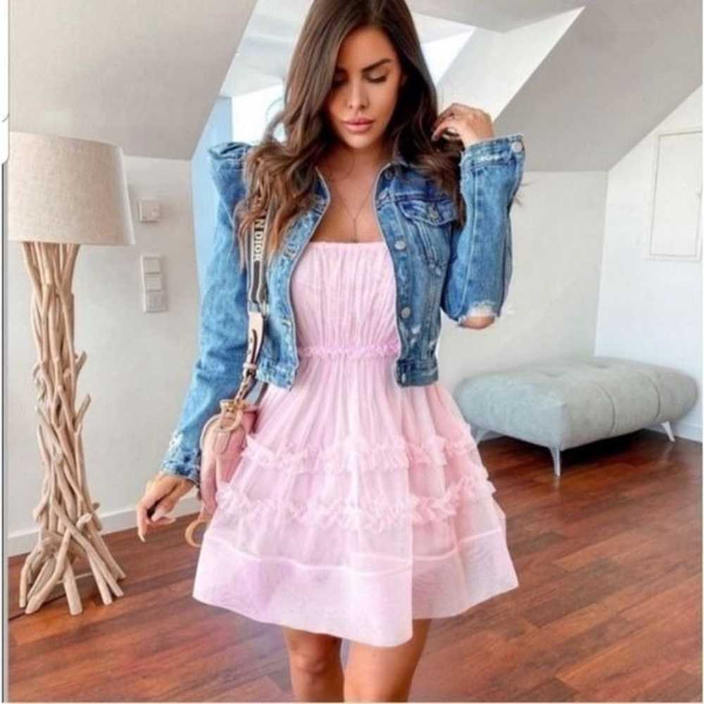 Zara pink tulle bloggers Mini dress size S - image 2