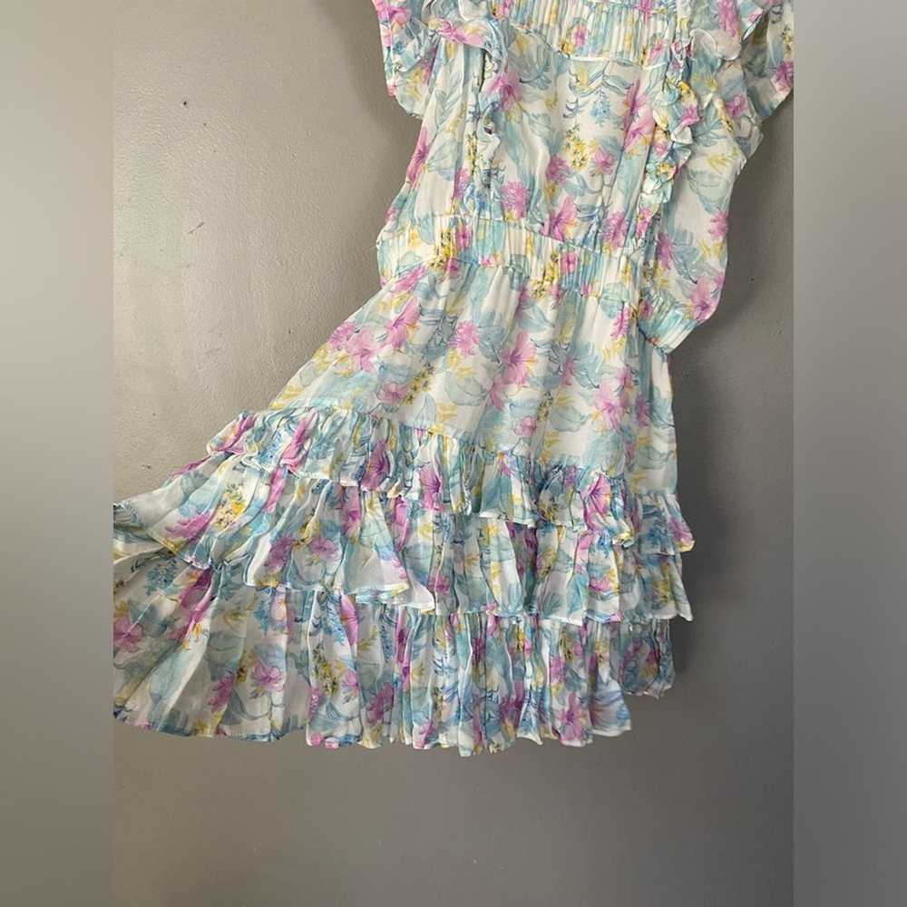 LOVESHACKFANCY Ivoire Floral Chiffon Mini Dress i… - image 9