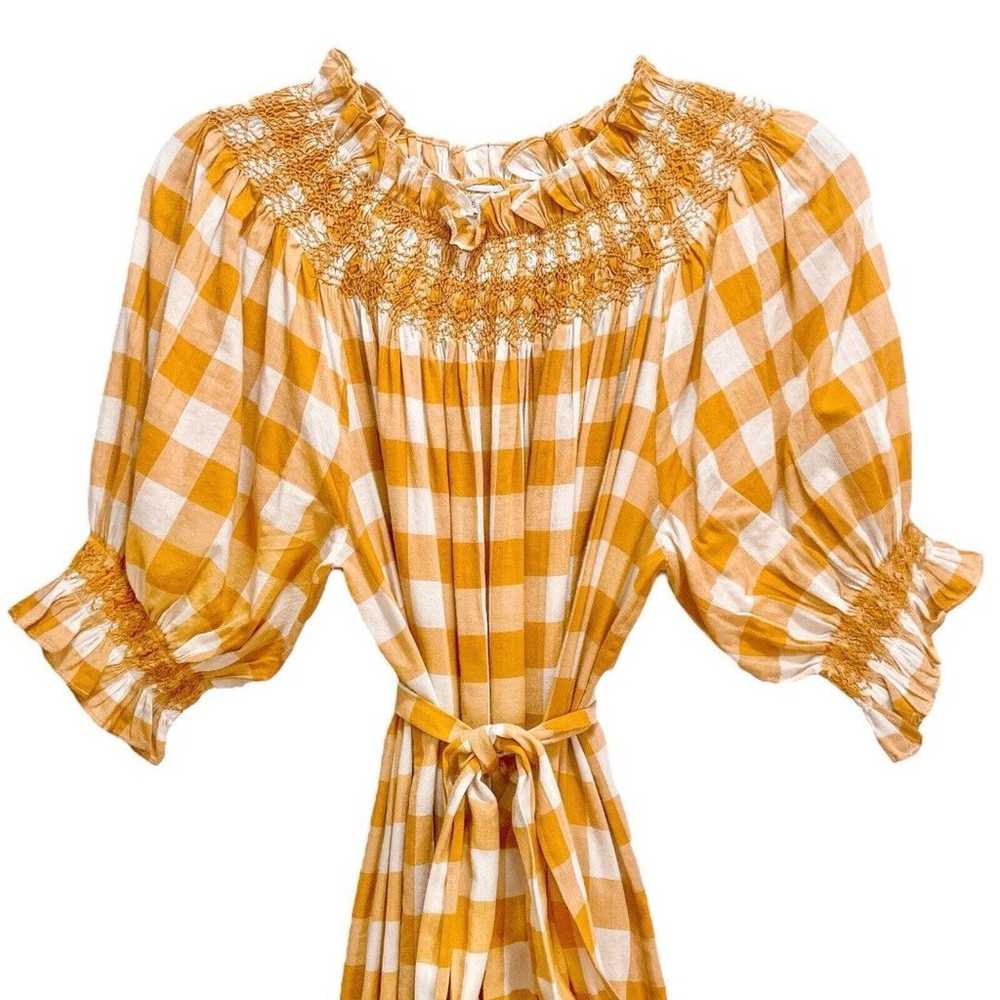 Doen Whisper Midi Dress in Goldenrod Gingham Size… - image 8