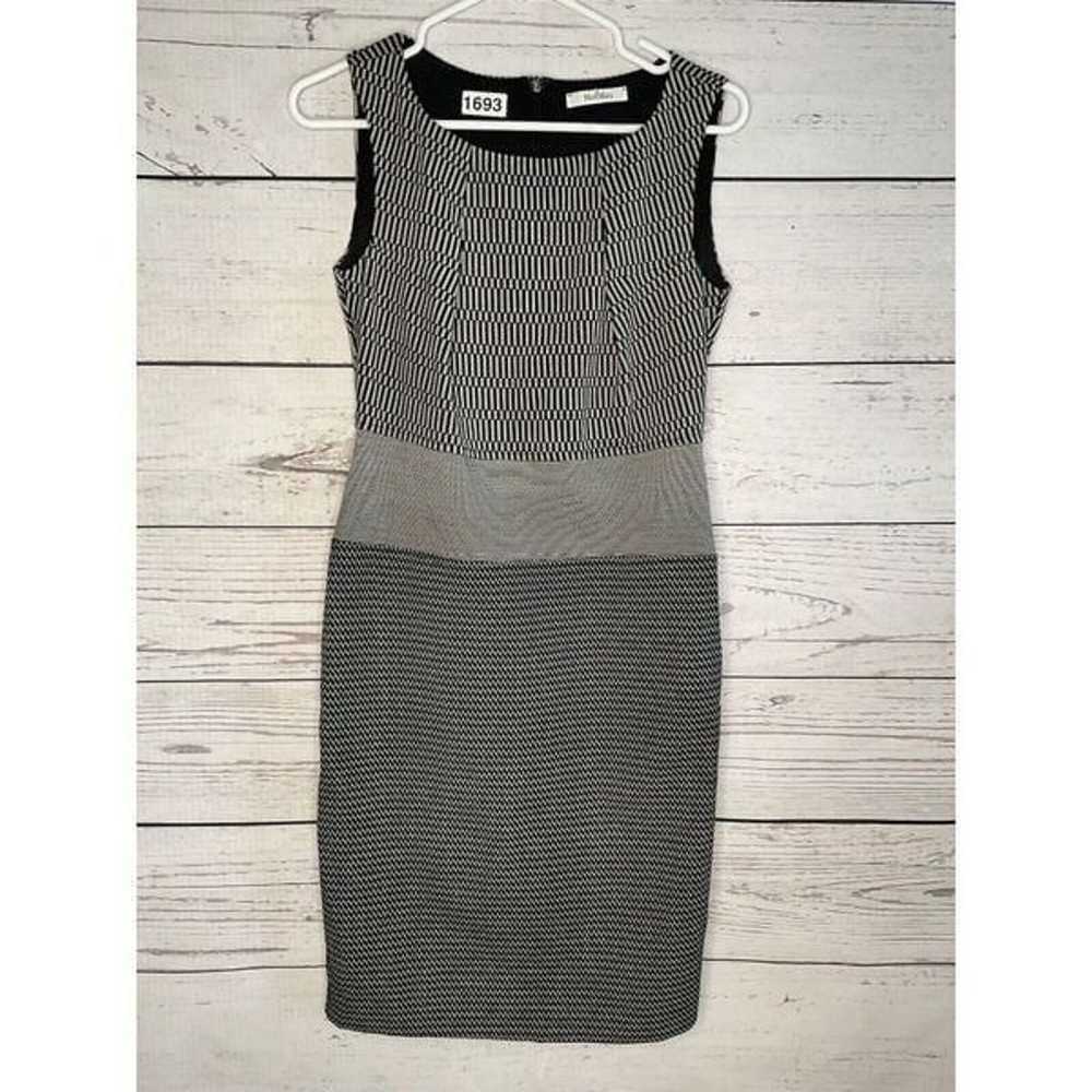 Max Mara Womens Gray Black Sheath Dress Size 40 /… - image 2