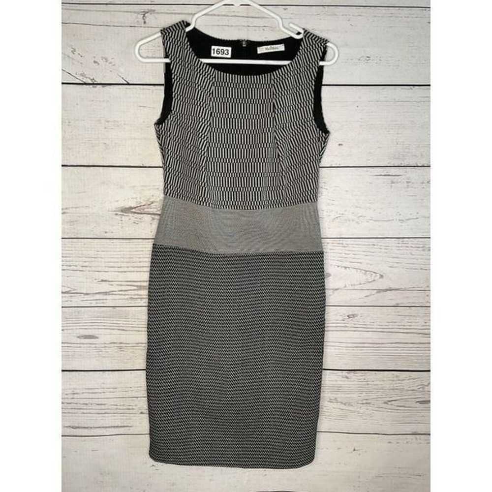 Max Mara Womens Gray Black Sheath Dress Size 40 /… - image 3
