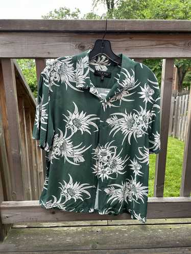 Rag & Bone Avery Green Floral Camp Shirt