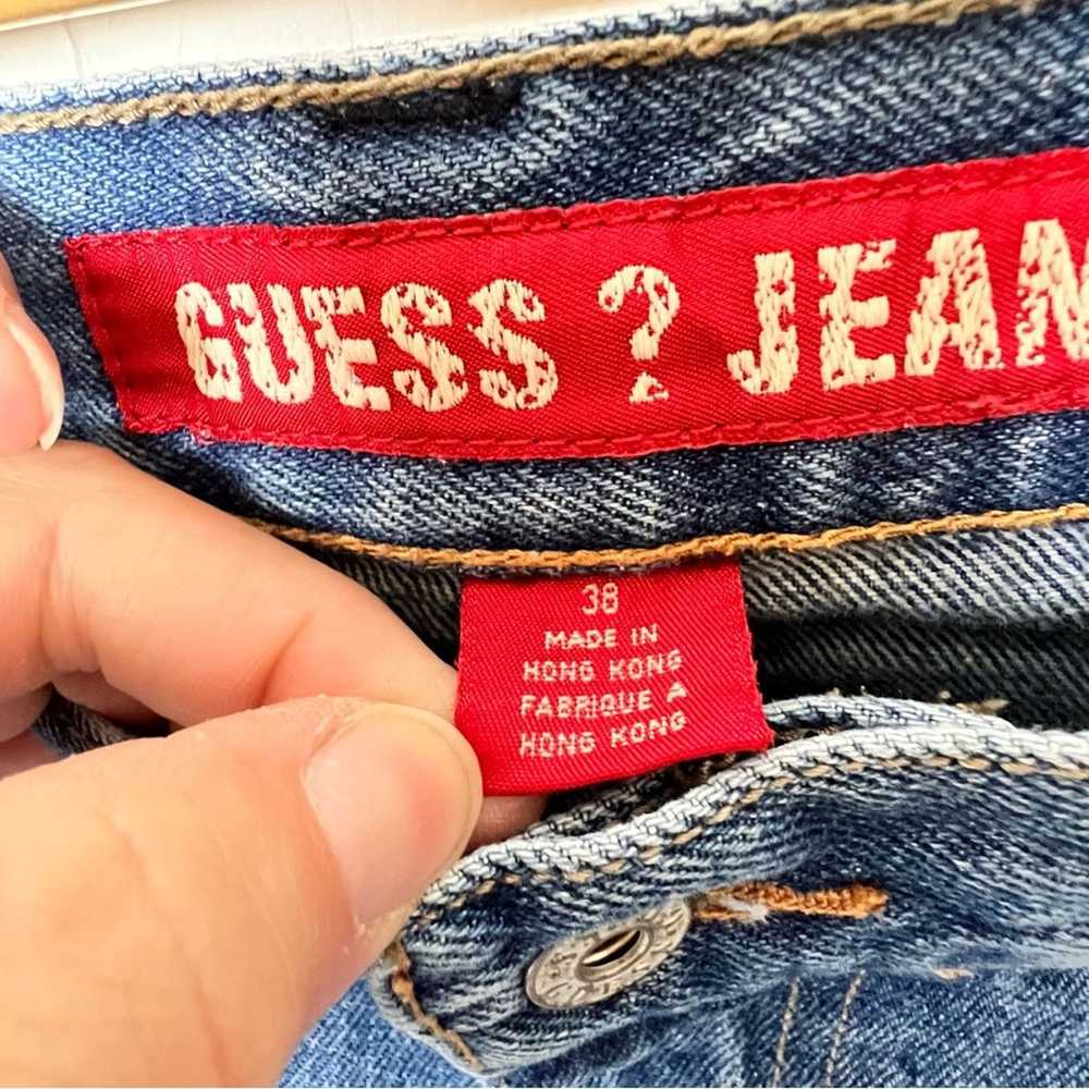 Guess Vintage Guess Distressed Medium Wash Croppe… - image 10
