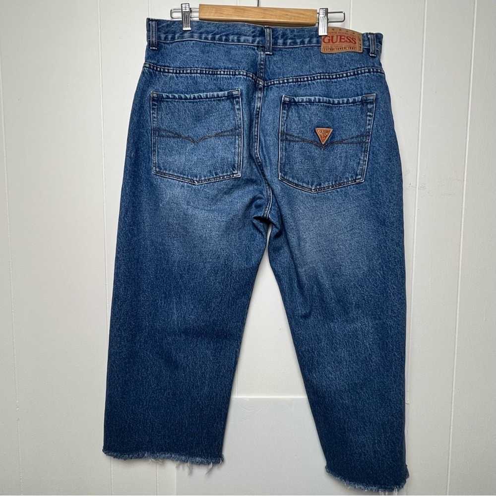 Guess Vintage Guess Distressed Medium Wash Croppe… - image 11