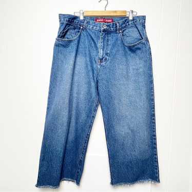 Guess Vintage Guess Distressed Medium Wash Croppe… - image 1