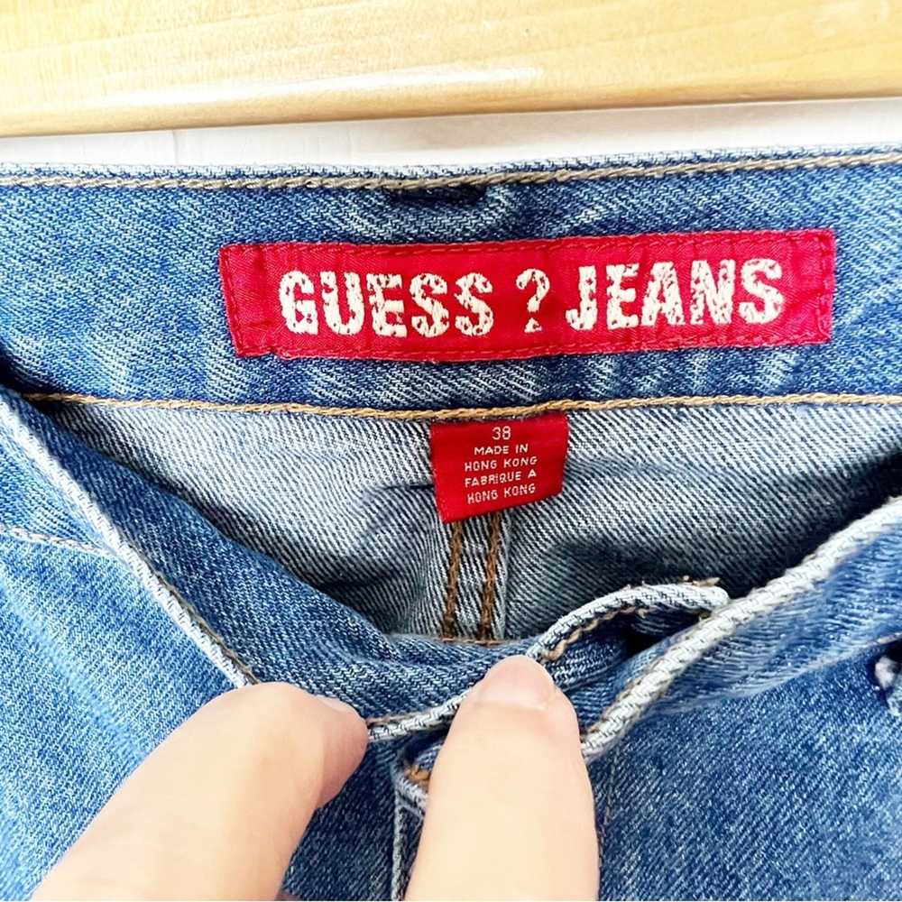 Guess Vintage Guess Distressed Medium Wash Croppe… - image 2