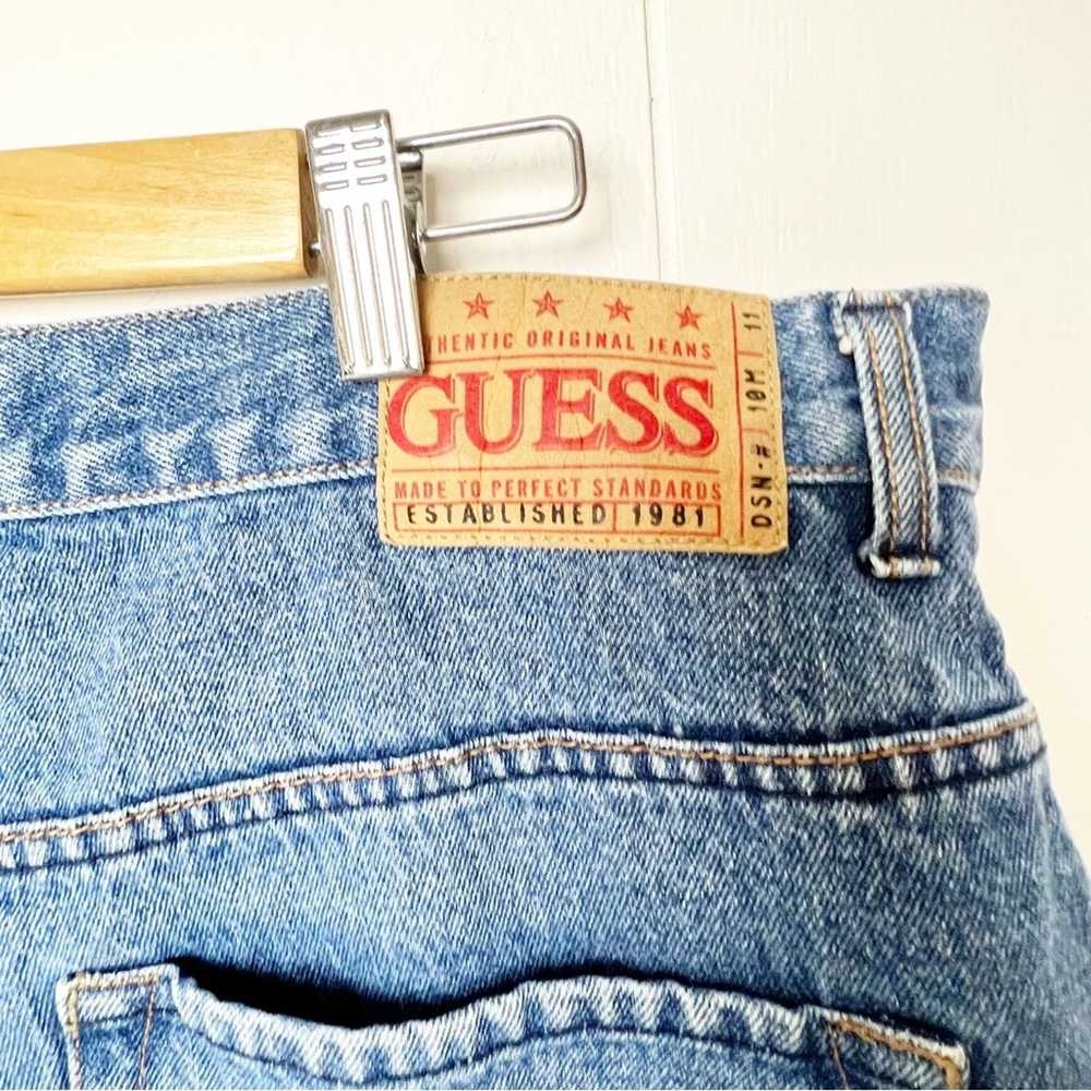 Guess Vintage Guess Distressed Medium Wash Croppe… - image 4