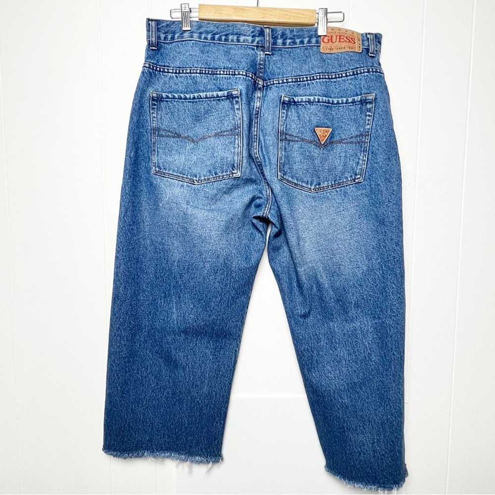 Guess Vintage Guess Distressed Medium Wash Croppe… - image 7