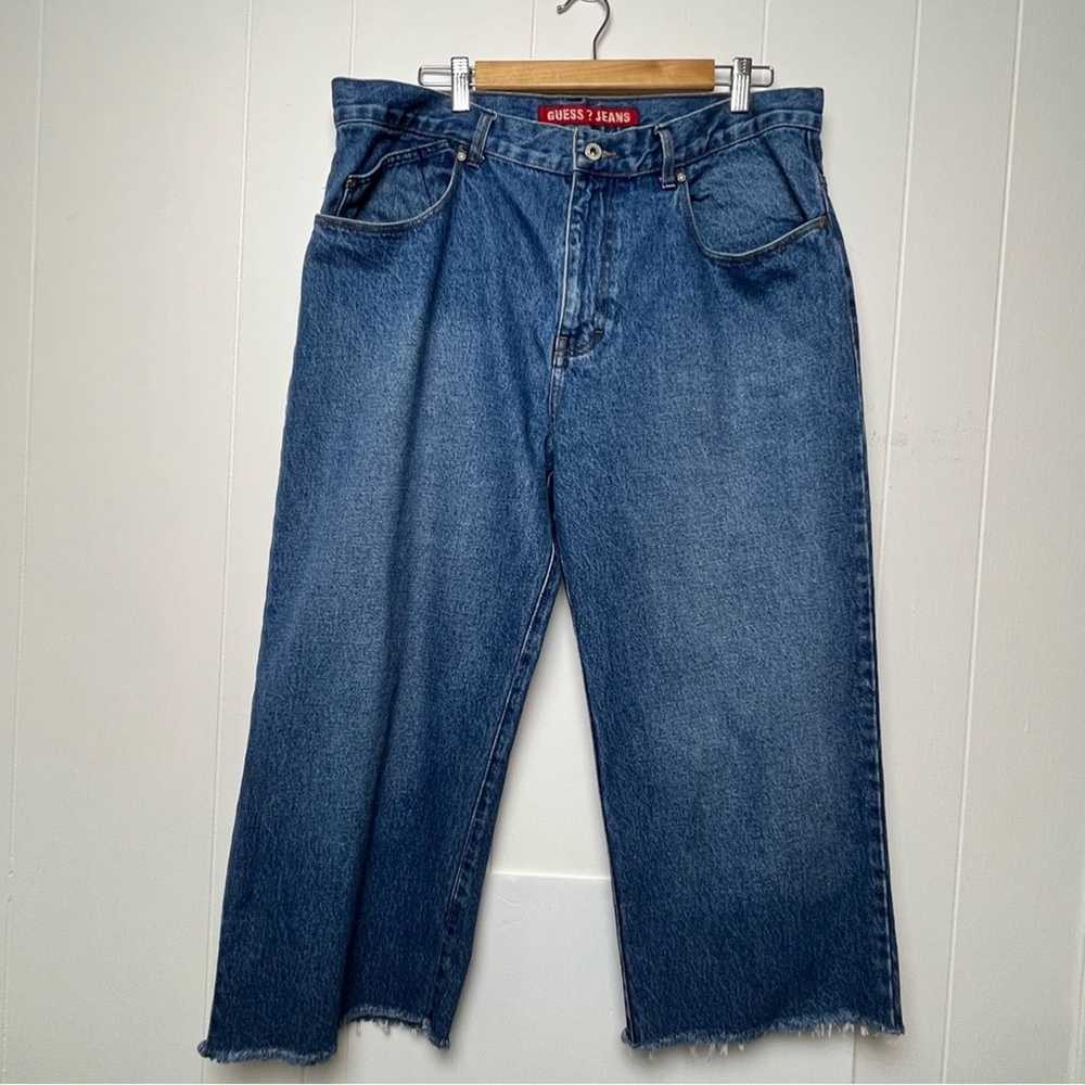 Guess Vintage Guess Distressed Medium Wash Croppe… - image 9