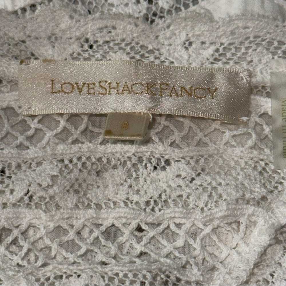 LoveShackFancy Women’s Size 8 White Lace Eyelet D… - image 8