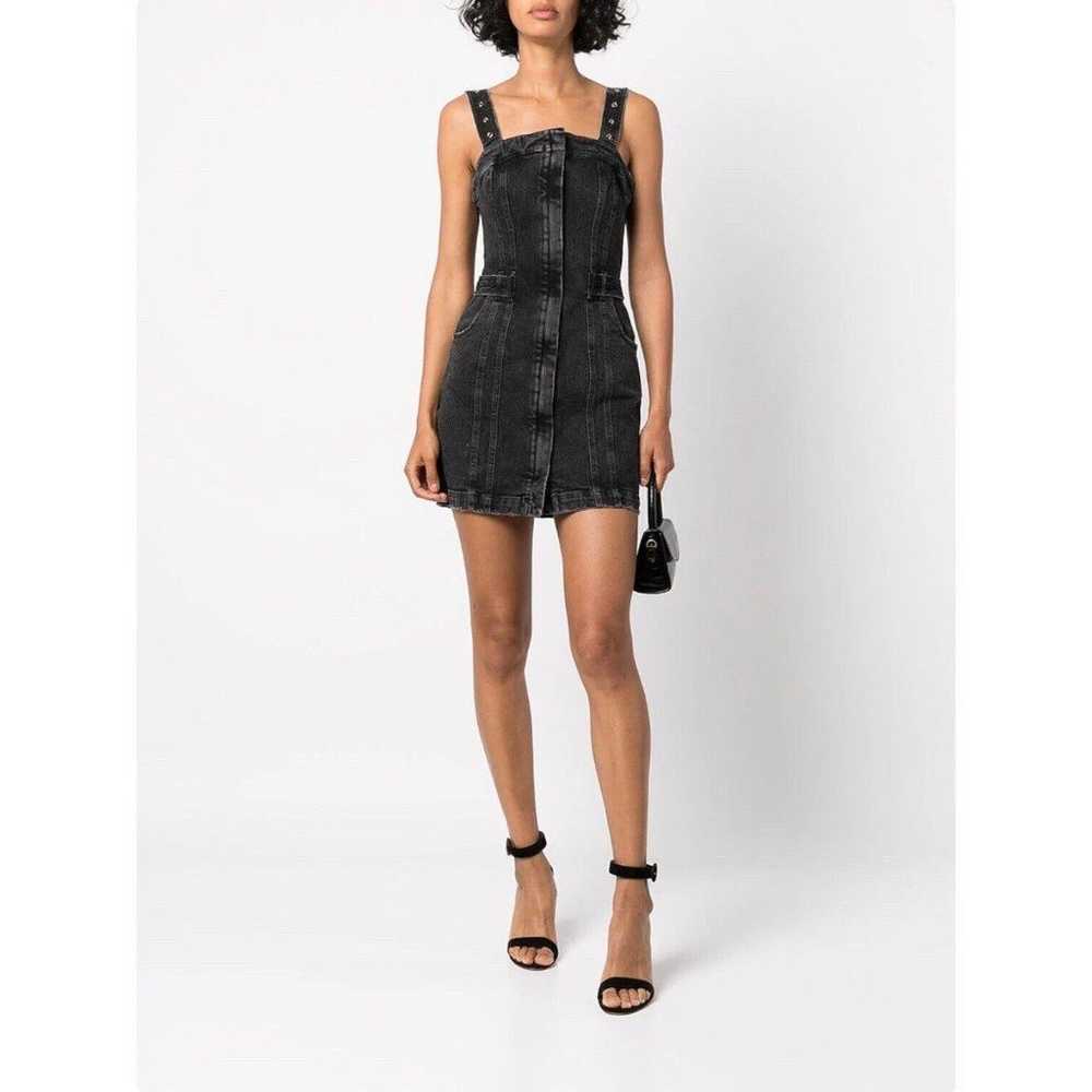 Retrofete Izzy Denim Mini Dress Black Onyx Size M… - image 2