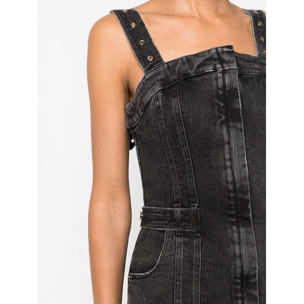 Retrofete Izzy Denim Mini Dress Black Onyx Size M… - image 5