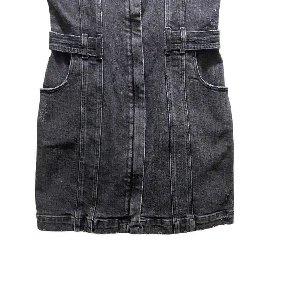 Retrofete Izzy Denim Mini Dress Black Onyx Size M… - image 8