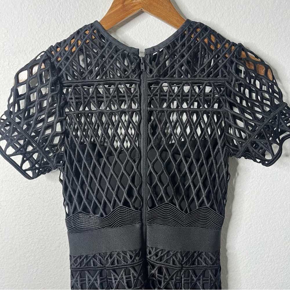 Self Portrait Black Lattice Lace Cutwork Cutout F… - image 10