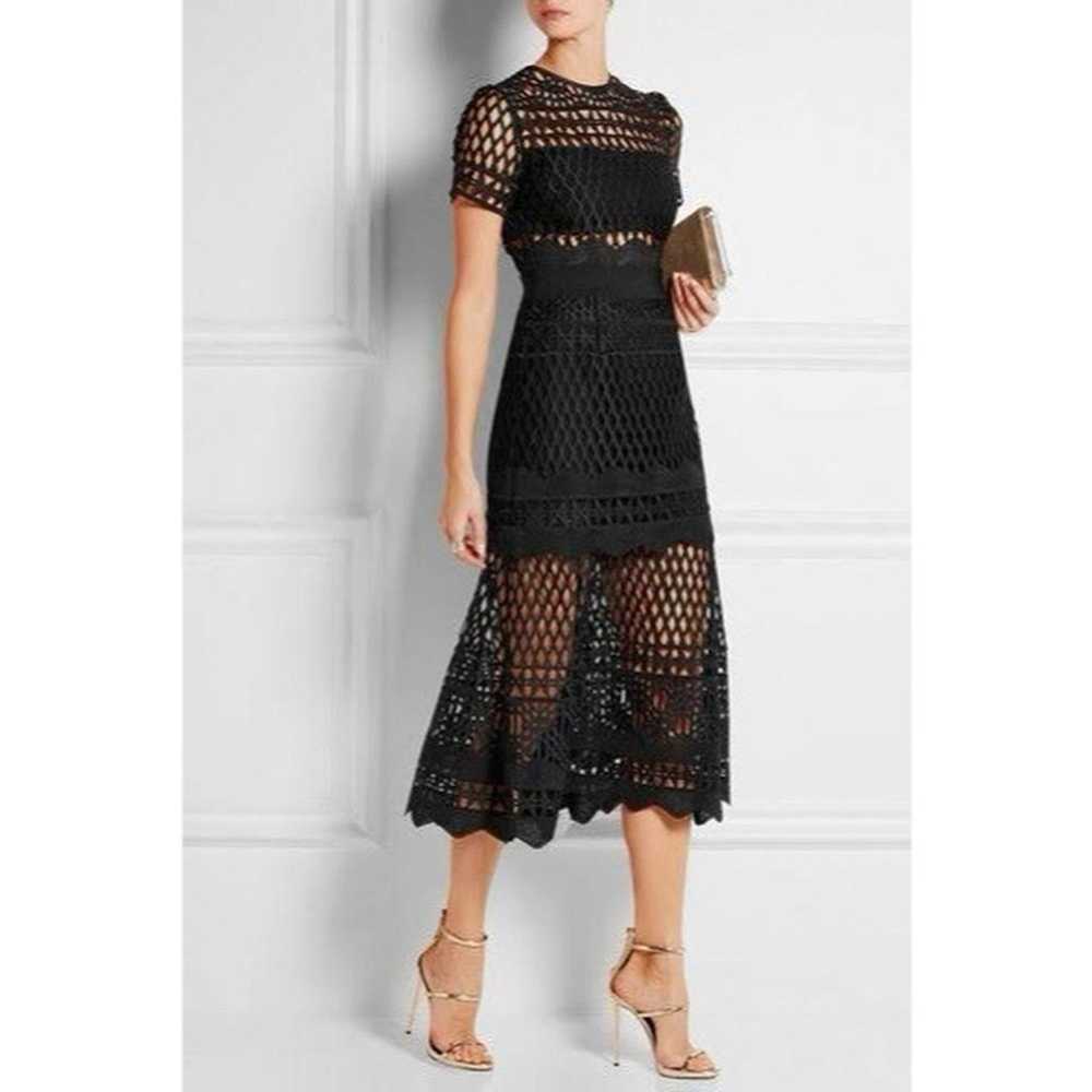 Self Portrait Black Lattice Lace Cutwork Cutout F… - image 2