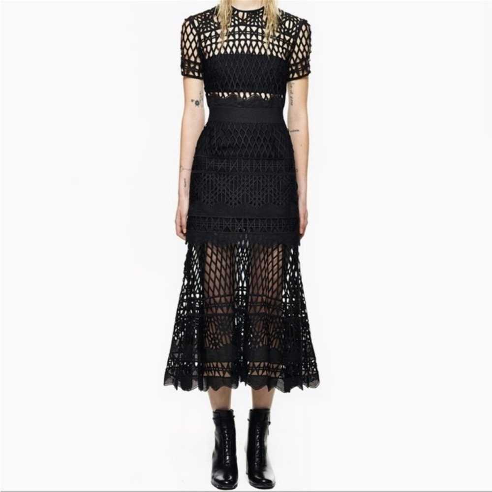 Self Portrait Black Lattice Lace Cutwork Cutout F… - image 3