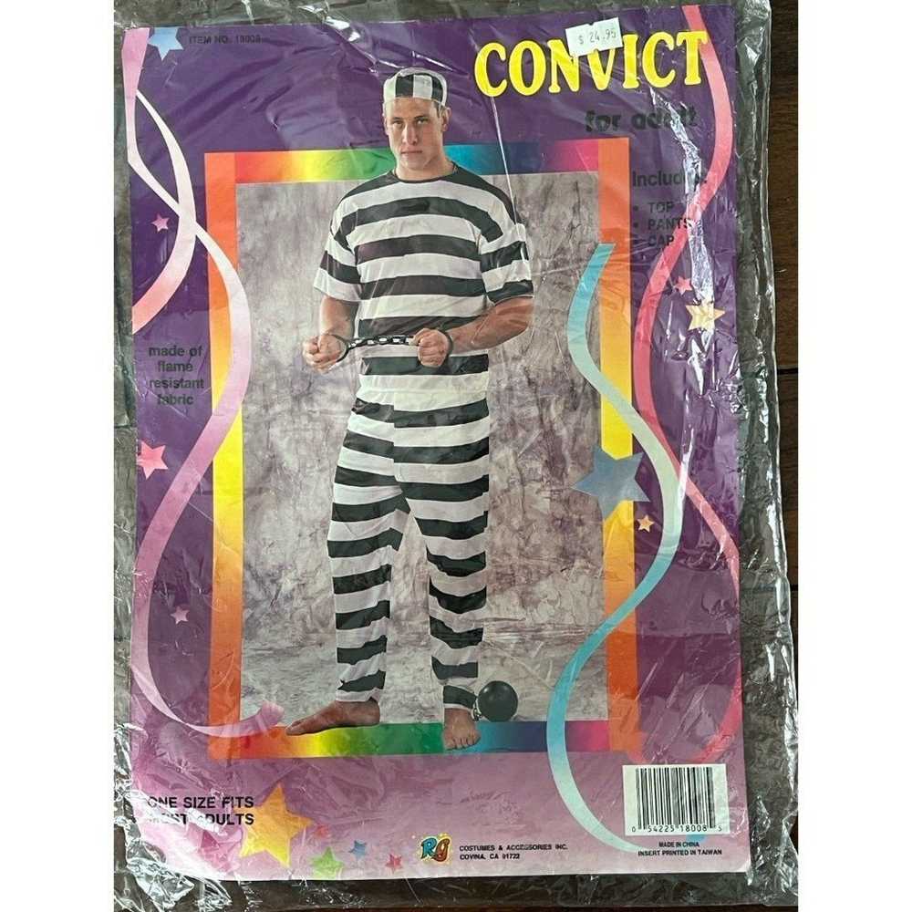 Mens Adult Convict Prisoner Man Jail Halloween Co… - image 4