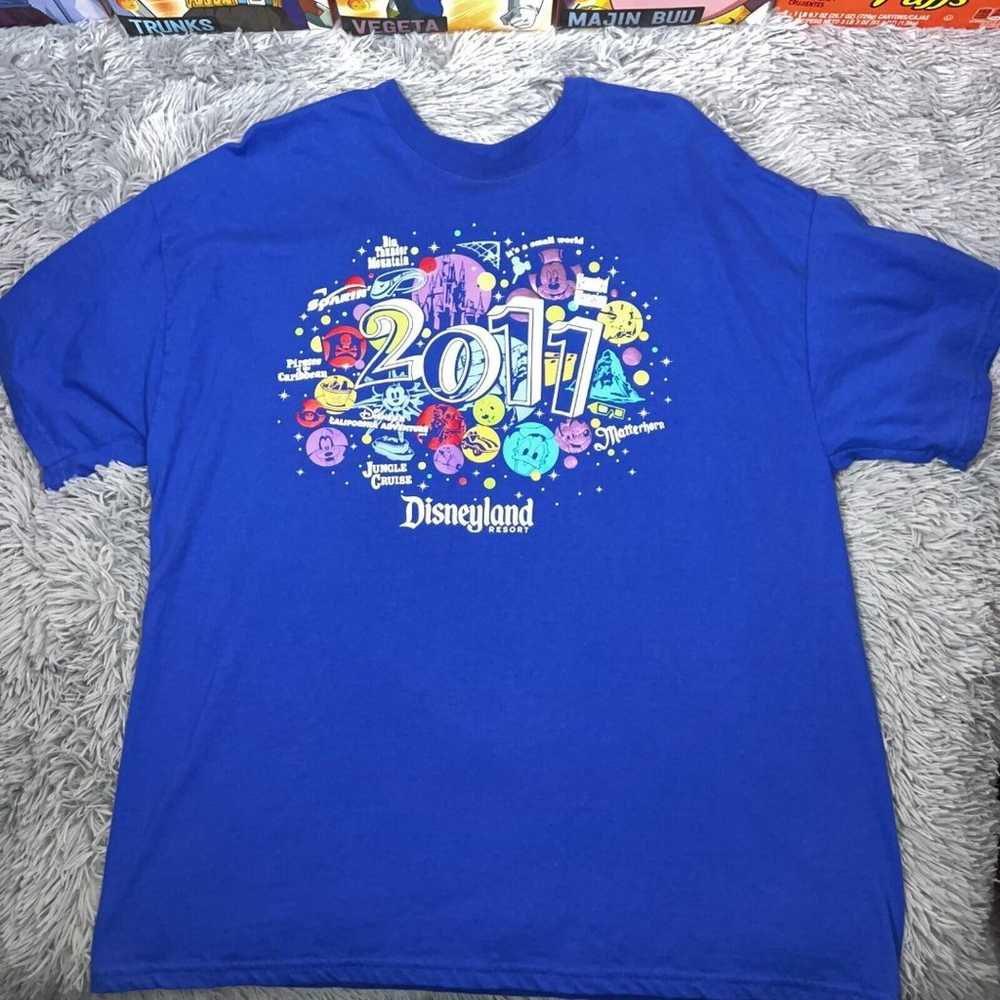 Disney Adult Shirt XXL Blue White Hanes Disneylan… - image 1