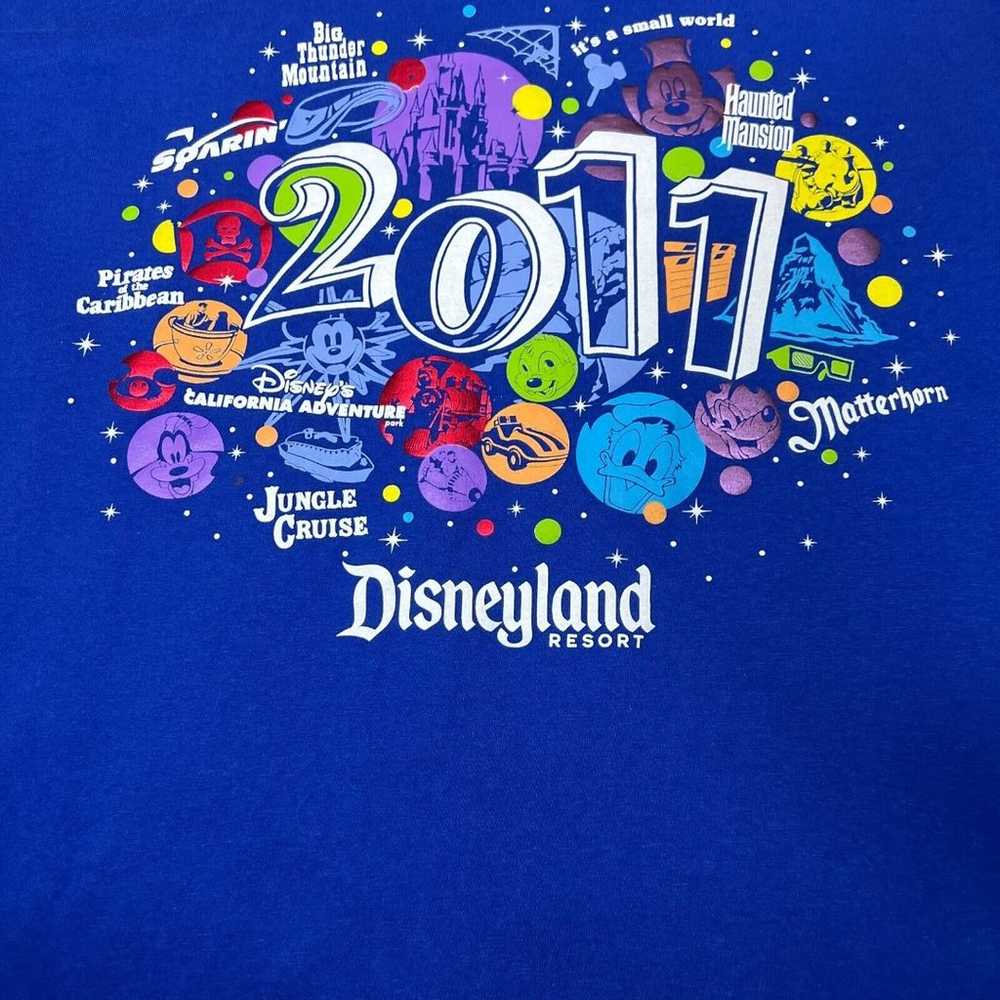 Disney Adult Shirt XXL Blue White Hanes Disneylan… - image 2