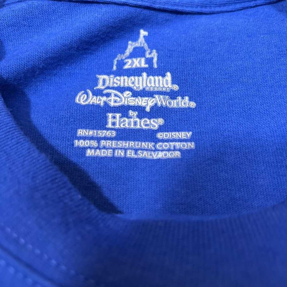 Disney Adult Shirt XXL Blue White Hanes Disneylan… - image 3