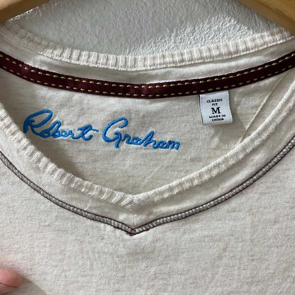 Robert Graham Short Sleeve Cream Colored T-shirt … - image 3