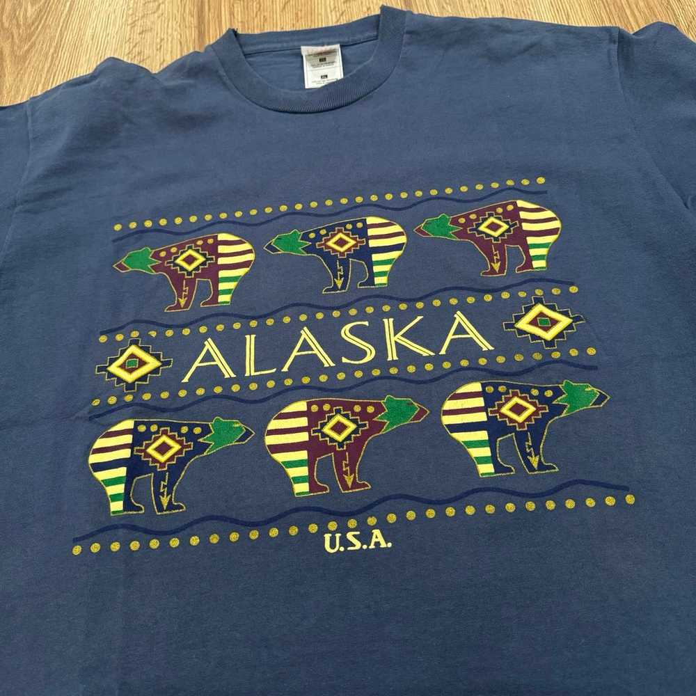 Vintage Single Stitch Alaska Moose Vacation Tee S… - image 2