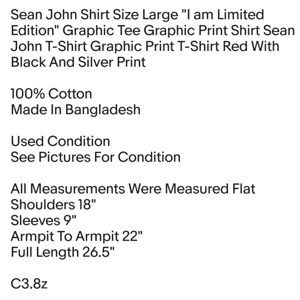 Sean John Shirt Size Large "I am Limited Edition"… - image 2