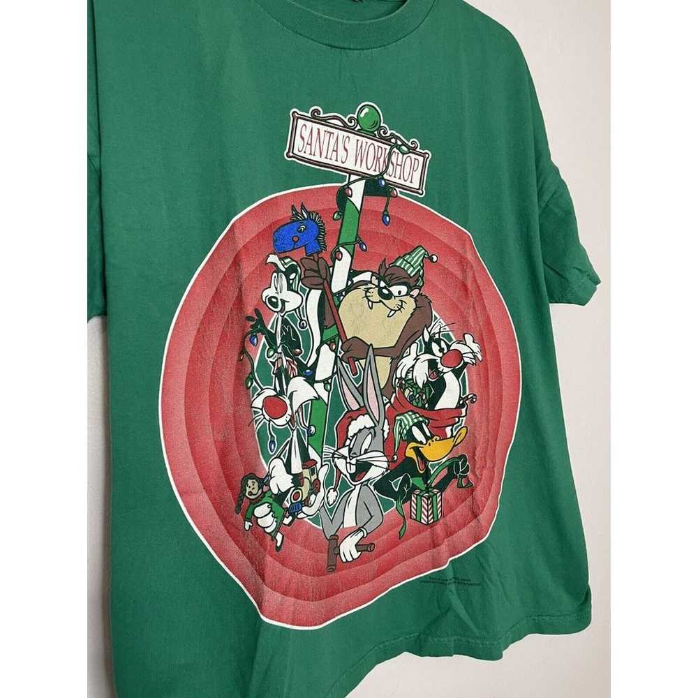 VTG 90s Looney Tunes T-Shirt Unisex Adult XL Gree… - image 3