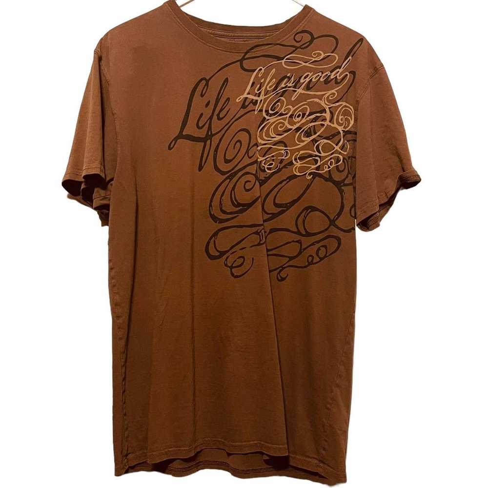Men's Life is Good Brown T-Shirt - image 1