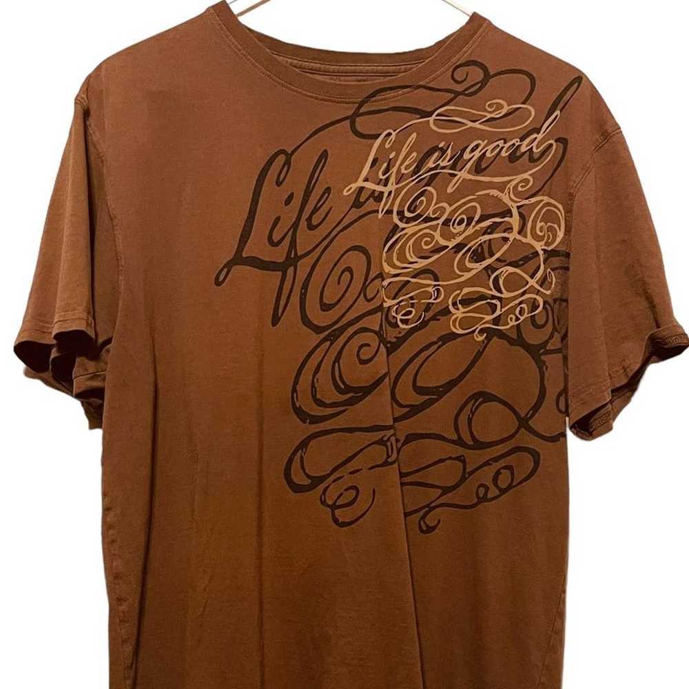 Men's Life is Good Brown T-Shirt - image 2