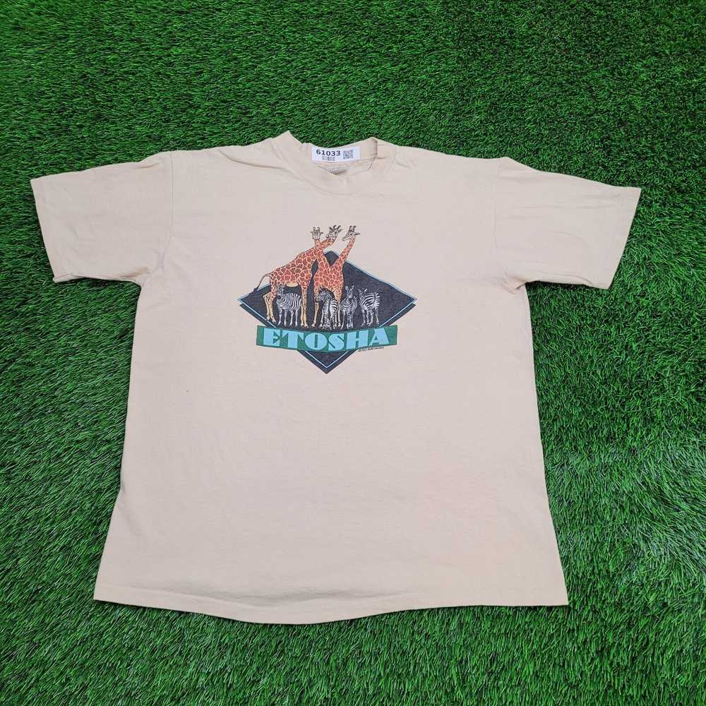 Hanes Vintage 1983 Etosha Park Wildlife Shirt L/X… - image 1