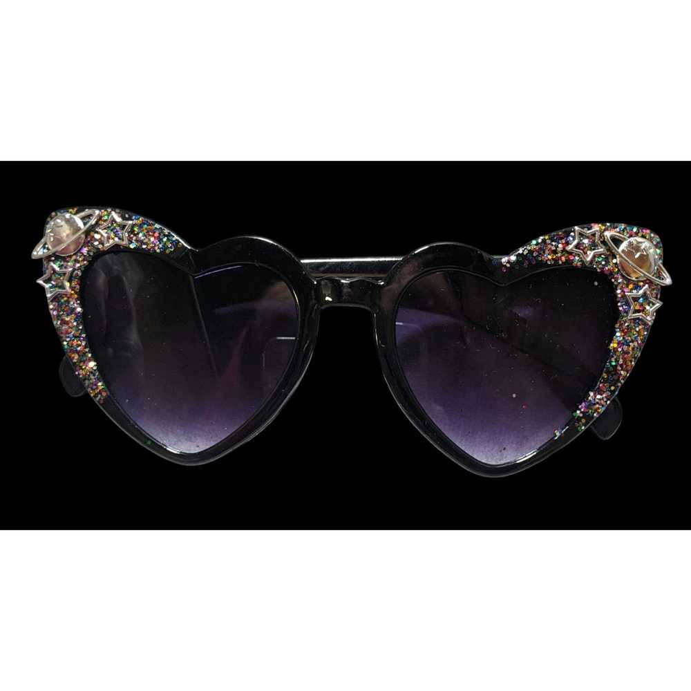 Other Space Glitter Heart Cateye Sunglasses - image 5