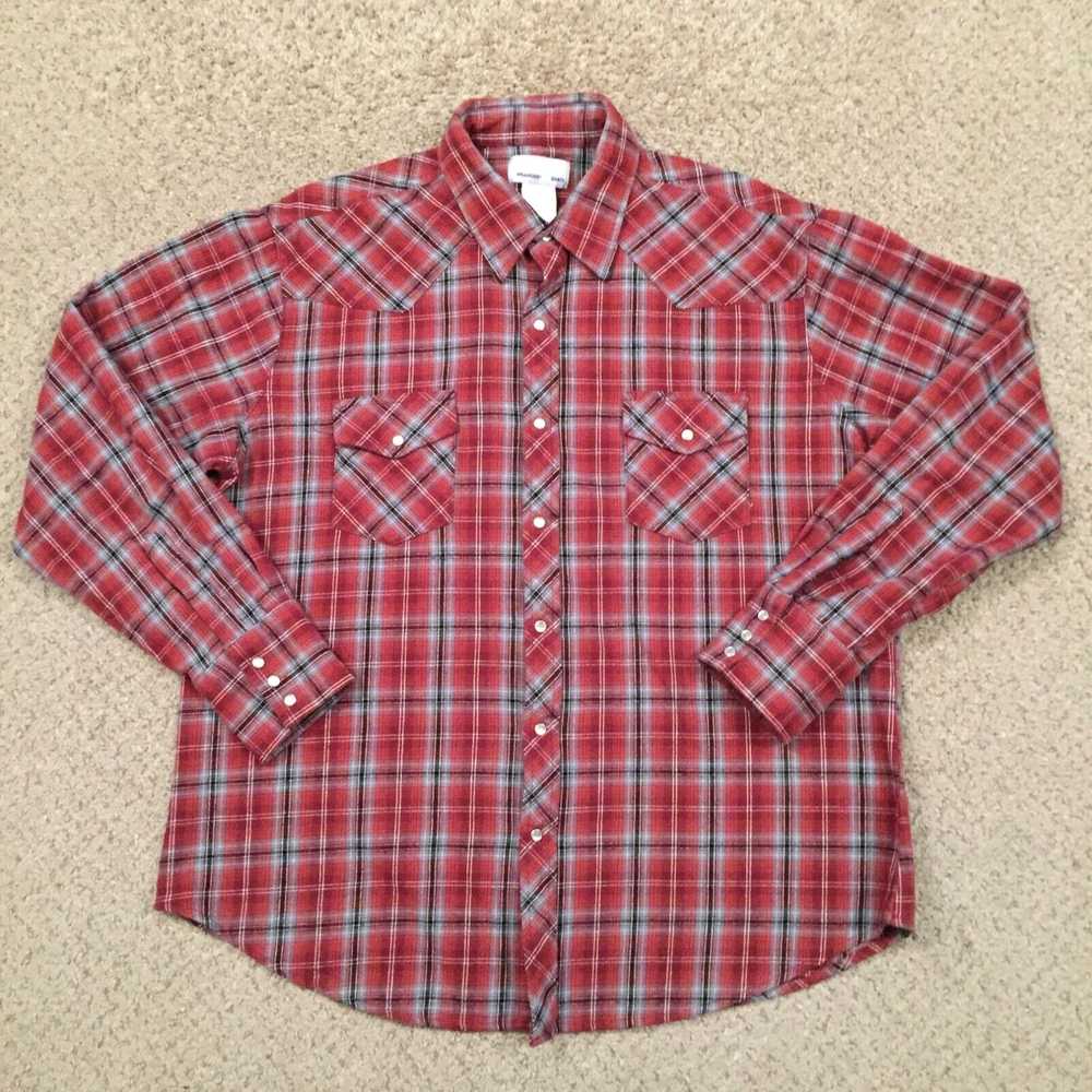 Wrangler Wrangler Wrancher Snap Shirt Mens XL Red… - image 1