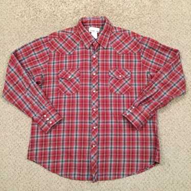 Wrangler Wrangler Wrancher Snap Shirt Mens XL Red… - image 1
