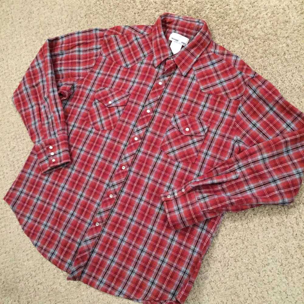 Wrangler Wrangler Wrancher Snap Shirt Mens XL Red… - image 2