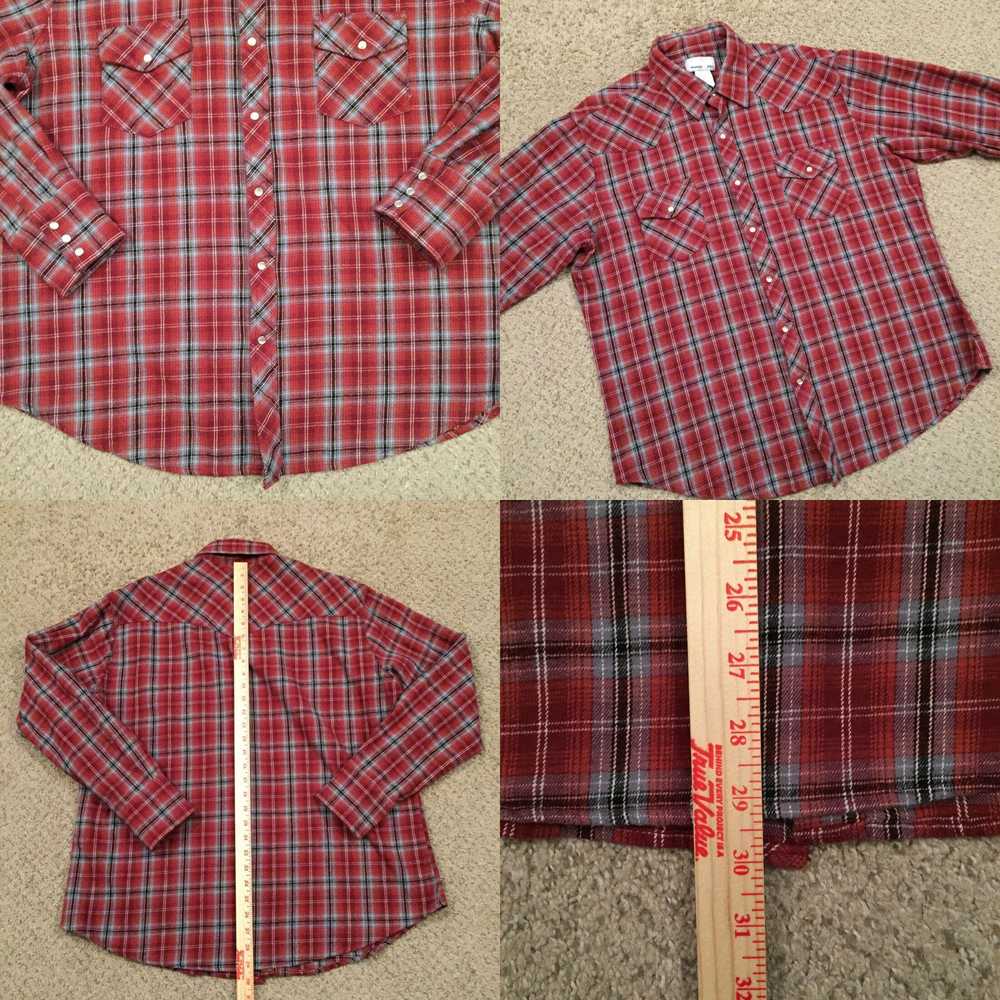 Wrangler Wrangler Wrancher Snap Shirt Mens XL Red… - image 4