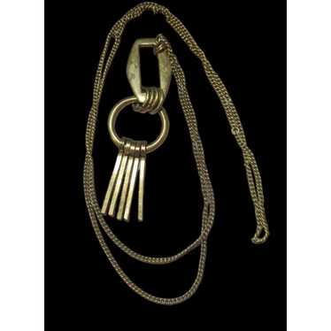 Other Brass Abstract Key Necklace - image 1