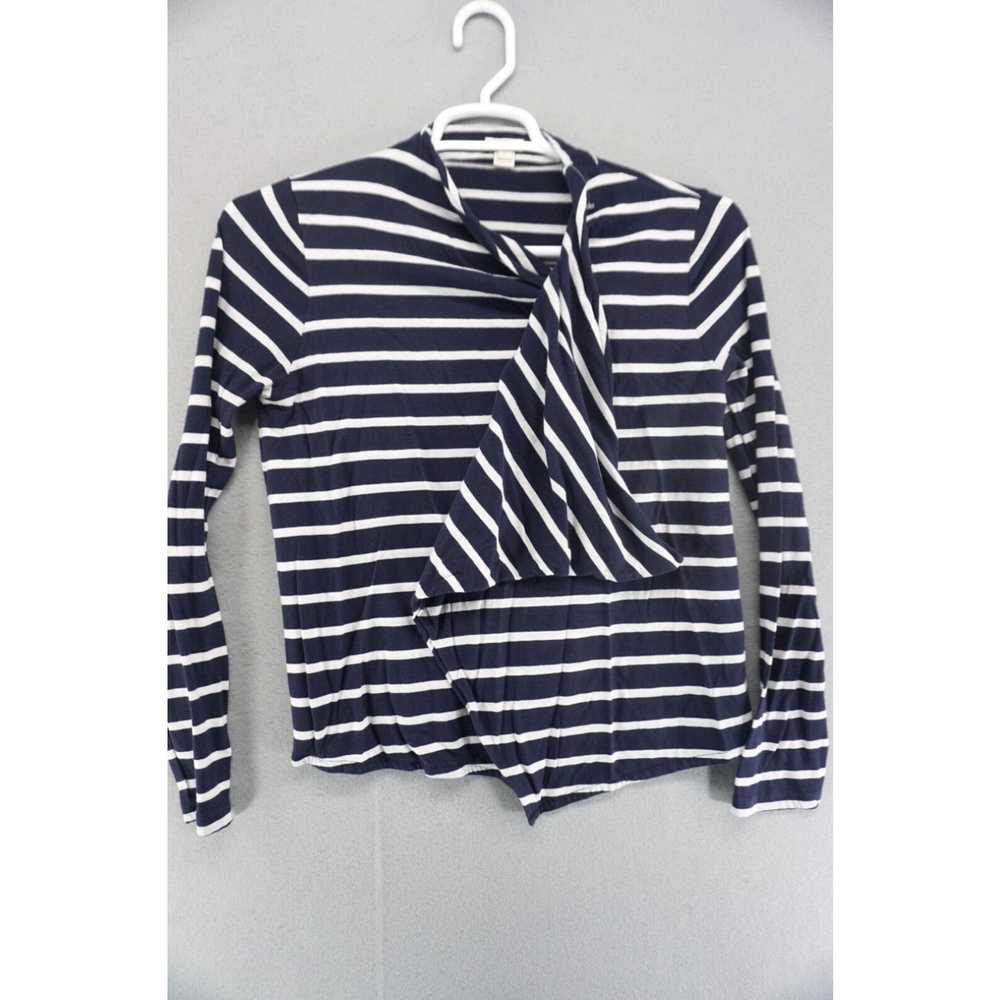 J.Crew J Crew Wrap Top Womens Size Medium Navy Bl… - image 1