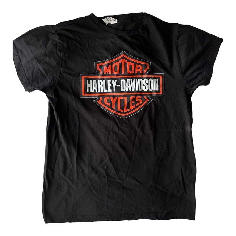 Harley Davidson Women's T Shirt Small Black And O… - image 2