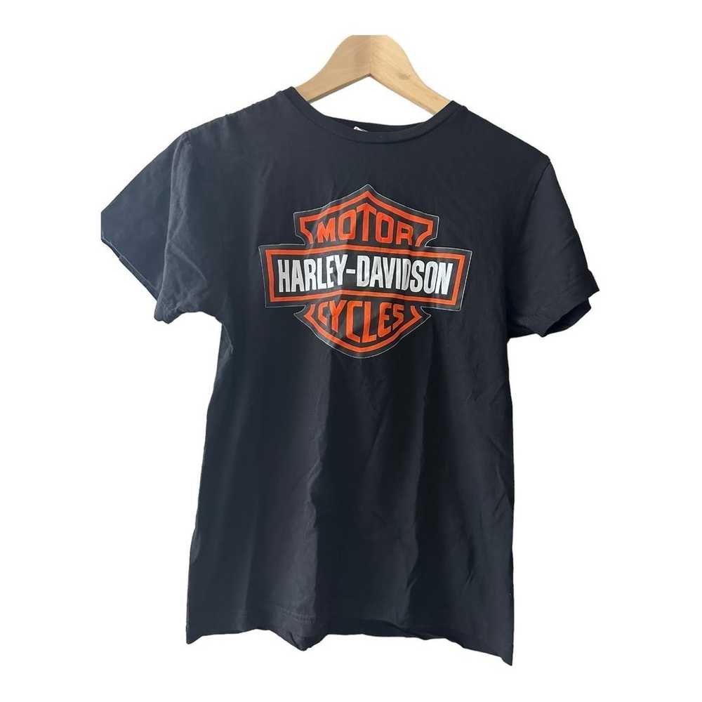 Harley Davidson Women's T Shirt Small Black And O… - image 5