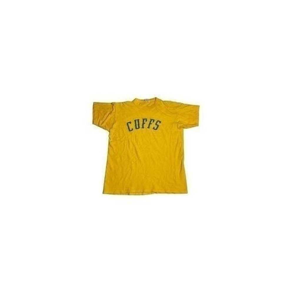 Vintage Single Stitch Yellow Cuffs Tshirt Large - image 1