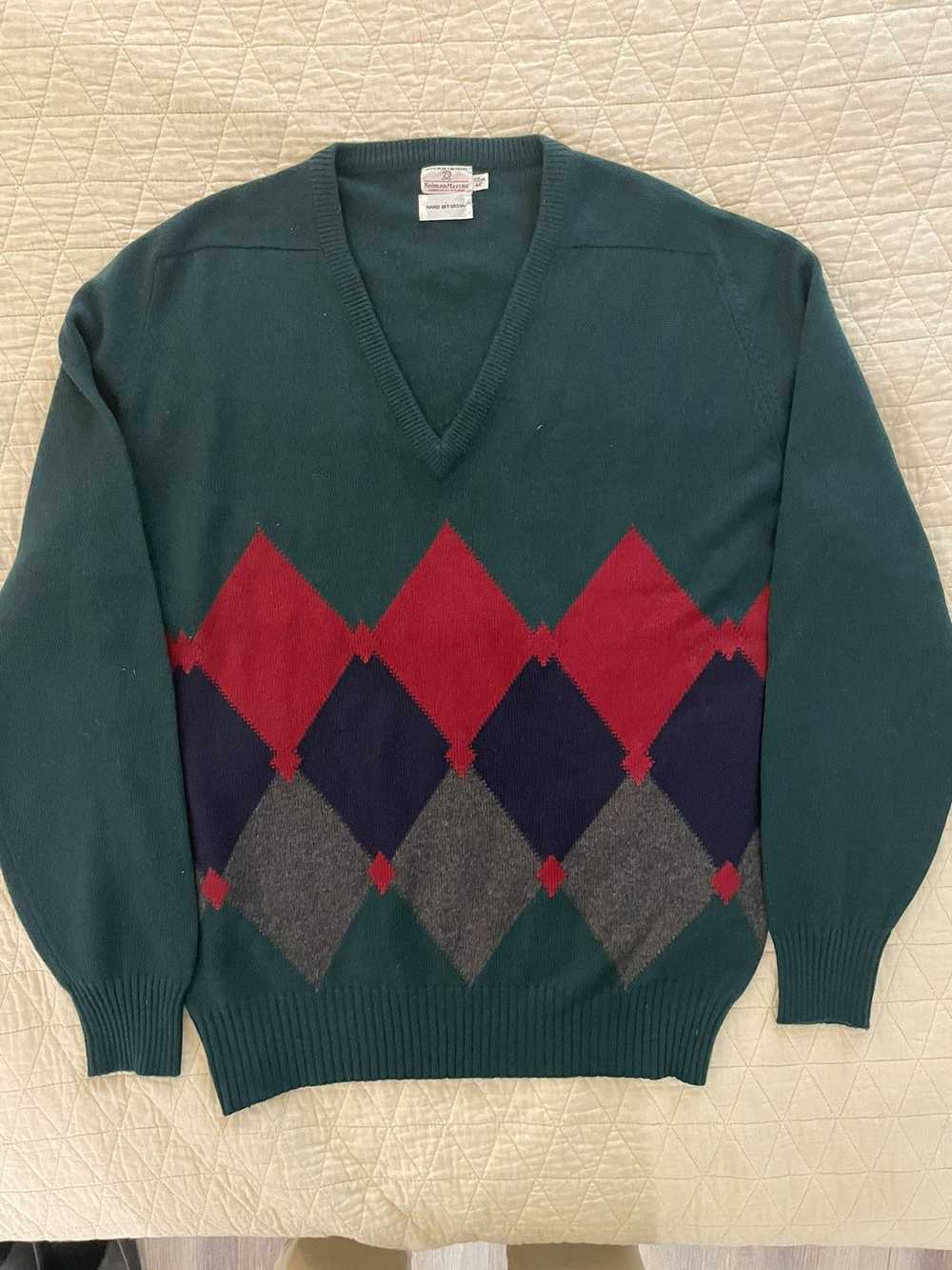 Neiman Marcus × Vintage Hand Intarsia Knit Cashme… - image 2