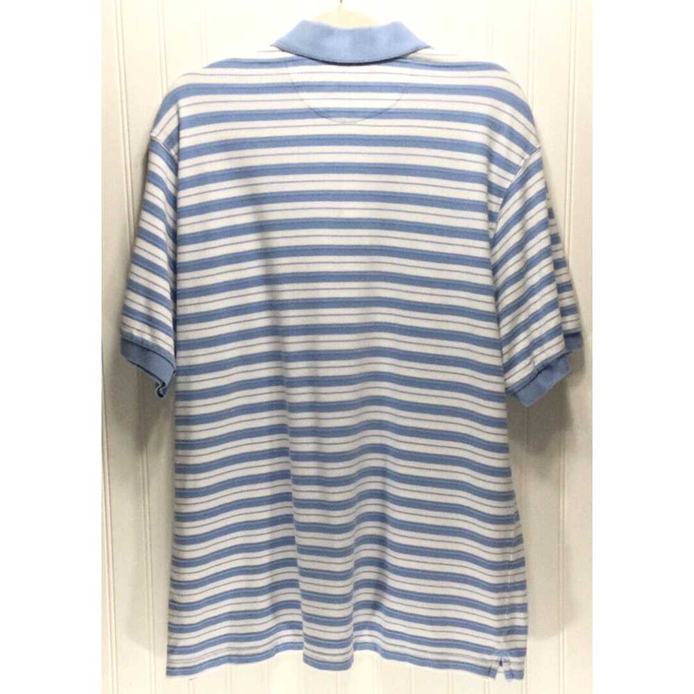 Chaps CHAPS Mens Size XL Blue Striped Cotton Polo… - image 2