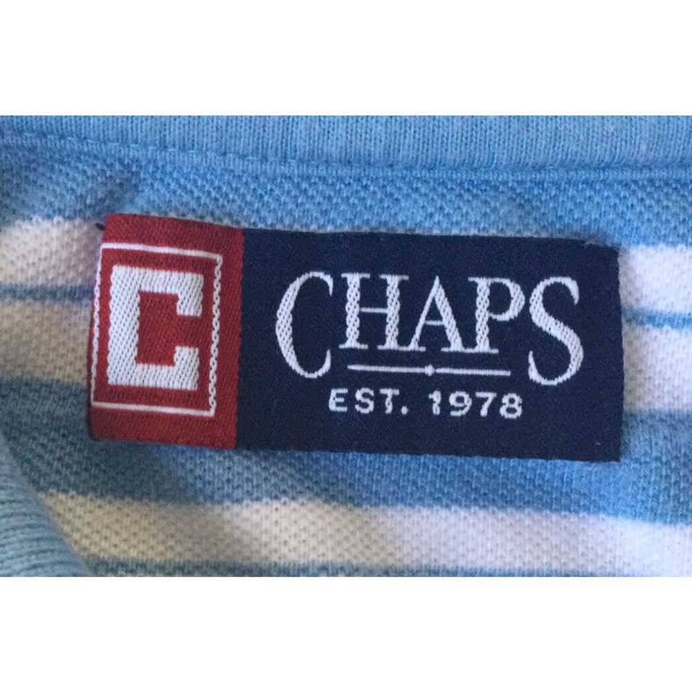 Chaps CHAPS Mens Size XL Blue Striped Cotton Polo… - image 3