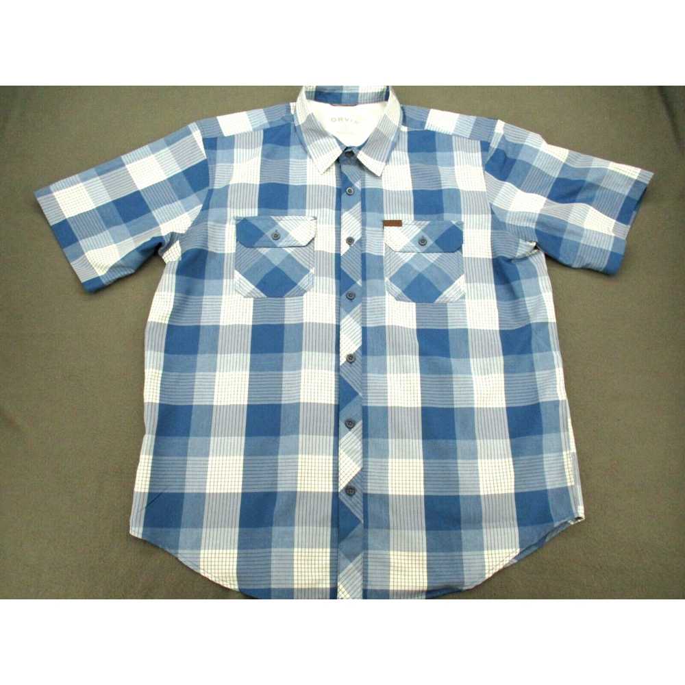 Orvis Orvis Shirt Mens XL Blue Plaid Short Sleeve… - image 1
