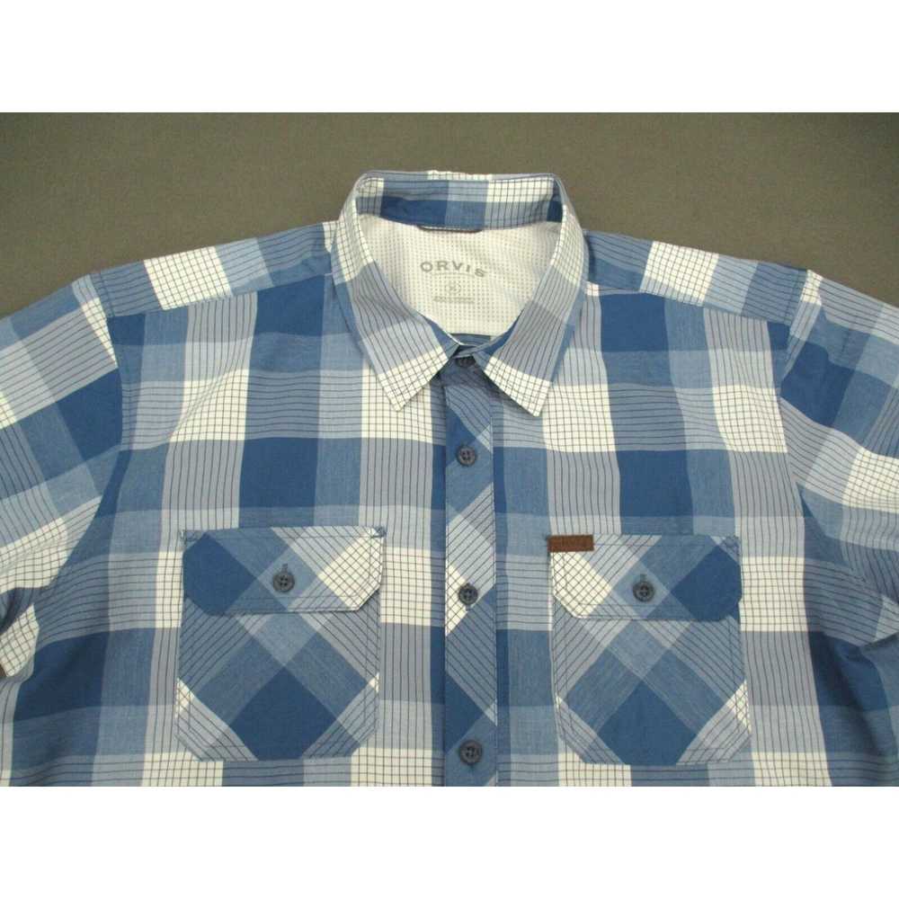 Orvis Orvis Shirt Mens XL Blue Plaid Short Sleeve… - image 2
