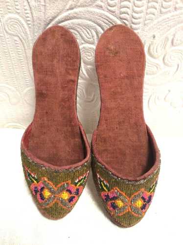 Beautiful Antique Beaded Hand Made Leather Childre