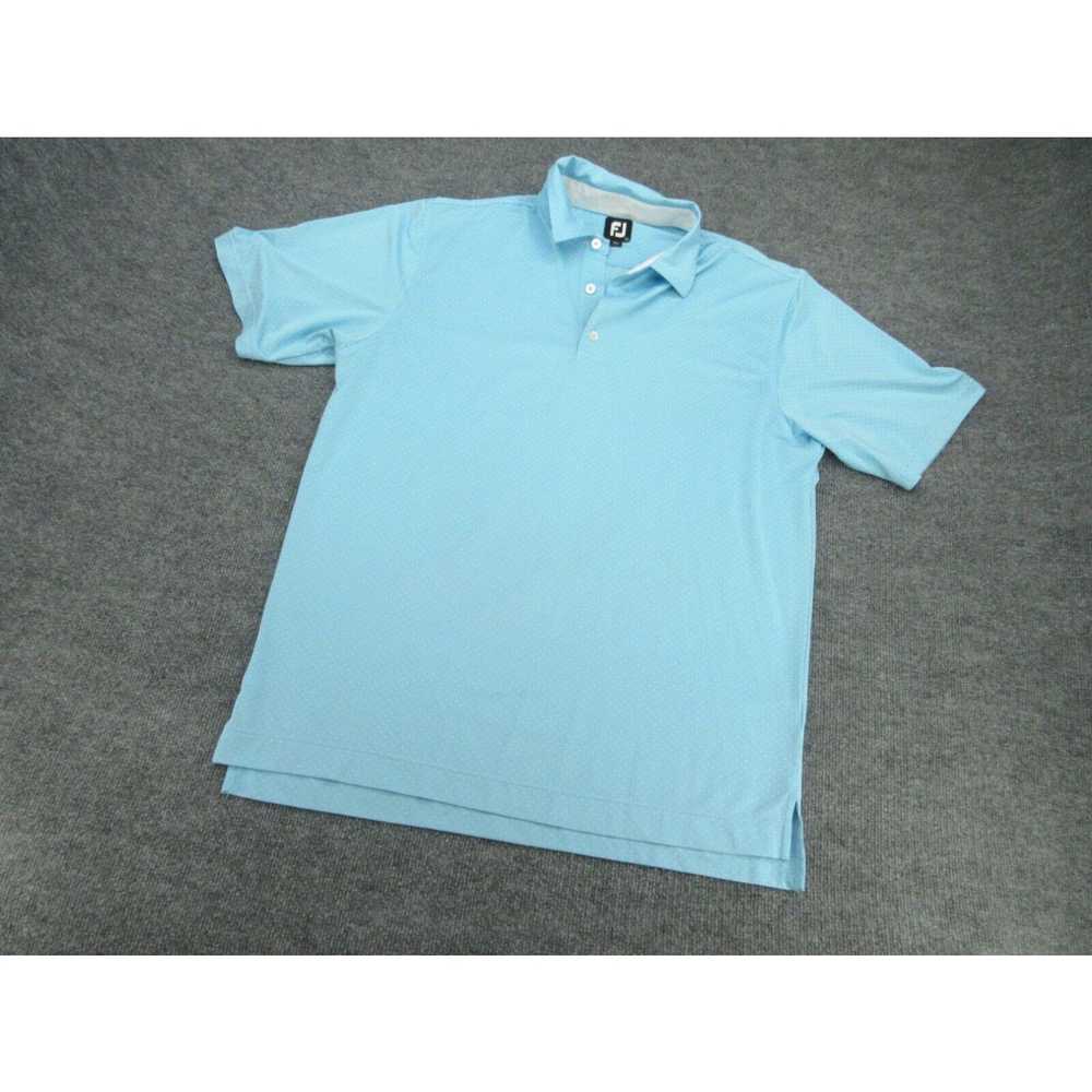 Footjoy FootJoy Polo Shirt Mens Large Blue Polka … - image 2