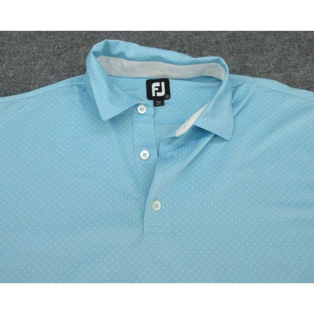 Footjoy FootJoy Polo Shirt Mens Large Blue Polka … - image 3