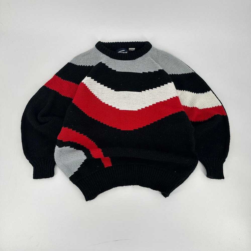Reclaimed Retro 90s knit abstract sweater - image 1